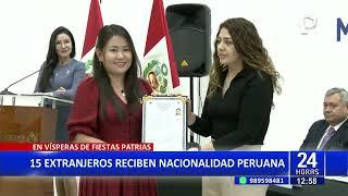 Extranjeros reciben nacionalidad peruana en vísperas de Fiestas Patrias