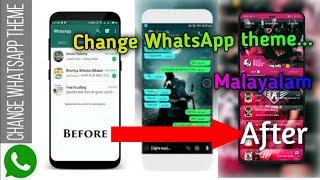 how to change WhatsApp Theme colour and look malayalam