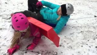 Pulkaåkning vid Västerskolan i Knislinge