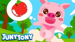 I Want the Apple | Will the pig be able to have the yummy apple? | Animal Song for Kids | JunyTony