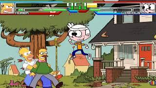 NICK54222 MUGEN: Homer Simpson VS Lincoln Loud