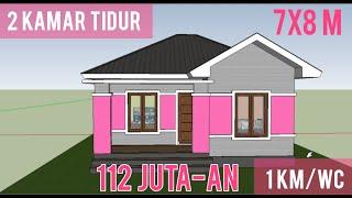 Desain Rumah 7x8 Meter 2 Kamar Tidur