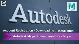 Autodesk Maya Student Version Downloading and Installation { in Telugu} ||#DTvideo||#Tuts||V01