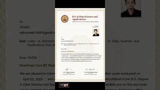 IIT Madras BS degree. Admission letter | IITM I'd card. #iitm #iit #iitmbsdegree #iitmadras