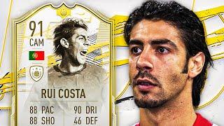 THE PORTUGUESE MAESTRO!  91 ICON MOMENTS RUI COSTA PLAYER REVIEW! - FIFA 21 Ultimate Team