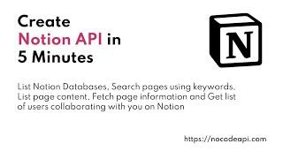 Create Notion API in 5 minutes