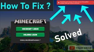 Fix Minecraft Something Went Wrong In The Login Process |Minecraft Launcher Sign-in Error (solved)