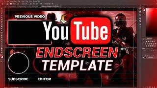 FREE YouTube Outro Endscreen Template (Photoshop Download)