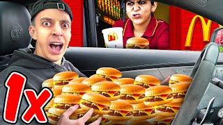 JEDES MAL nur 1 CHEESEBURGER in McDRIVE bestellen..  (Polizei gerufen)