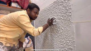 New wall texture painting design | wall decoration texture painting ideas
