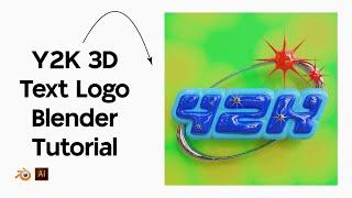 Y2K 3D TEXT LOGO BLENDER TUTORIAL