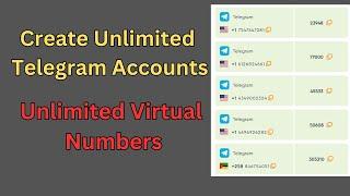 Create Unlimited Telegram Accounts | Private Virtual Numbers for Telegram