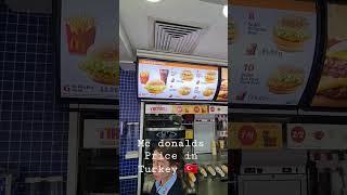 price at mc Donald's in Turkey #travel #marmaris #vacation #food