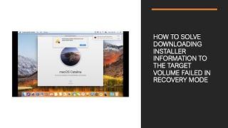 How to solve downloading installer information to the target volume failed after wiping !!