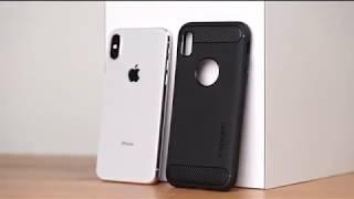 Case iPhone XS Max / XS / X / XR Case Spigen Carbon Fiber Rugged Armor Full Black Softcase