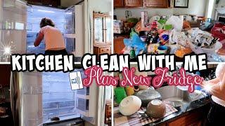 KITCHEN DISASTER CLEAN WITH ME | PLUS NEW FRIDGE!! | CLEANING MOTIVATION