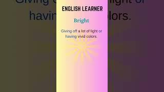 English Word - Bright - Meaning With An Example  #englishwords #english #bright