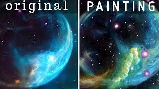 Hubble Bubble Nebula Acrylic Painting Tutorial by "Lanchen Designs"