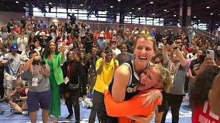 Allie Quigley Wins Record 4th 3 Point Contest While Teammates Candace Parker & Vandersloot Watch