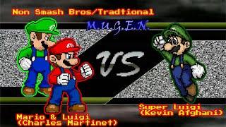 MUGEN (Segami + Ap98) Mario Bros (me) vs Super Luigi (AI)