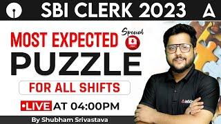 SBI Clerk 2024 | Most Expected Puzzle for All Shifts | Reasoning by Shubham Srivastava