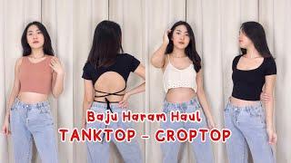 Shopee Haul Croptop & Tanktop mulai 20ribuan aja!! Baju haram haul -- Indonesia