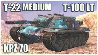 Kpz 70, T-22 medium & T-100 LT • WoT Blitz Gameplay