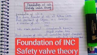 Foundation of INC \ safety valve theory || handwritten notes || Modern history