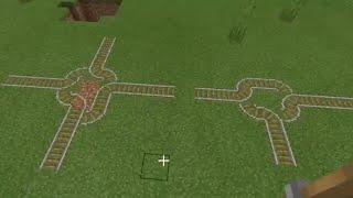 How to make a 3-way and 4-way rail intersection in Minecraft [bedrock]