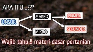 Pengertian tentang unsur hara makro dan mikro. materi dasar pertanian