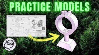 2D to 3D CAD PRACTICE MODEL-  Drawing to Model exercises for Onshape, SolidWorks  - LENS MOUNT