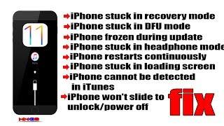 How to fix iPhone Stuck in Recovery Mode on iOS 11/iPhone stuck in DFU mode   100% working