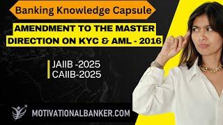 Amendment to the Master Direction on KYC & AML - 2016