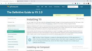 How to install Yii2 basic template