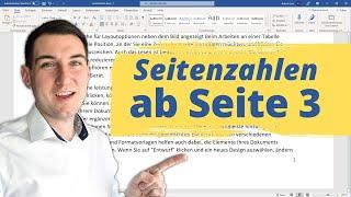 Word Seitenzahlen ab Seite 3 - Tutorial [Seitennummerierung ab bestimmter Seite]