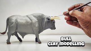 DIY Bull: How to make Bull with clay, clay modelling, clay art