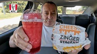 KFC Cheesy Zinger Stacker + $1 Raspberry Freeze