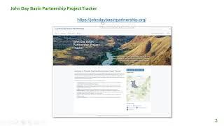 John Day Basin Partnership Project Tracker Training