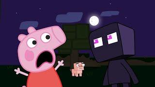 Baby Enderman & Peppa Pig Plays Minecraft Funny Animation Parody | Bionic