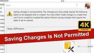 Saving Changes is NOT Permitted in SQL Server Management Studio