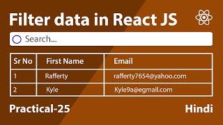 Search Filter in React with Dynamic Data