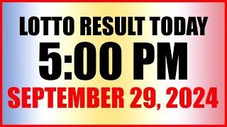 Lotto Result Today 5pm September 29, 2024 Swertres Ez2 Pcso