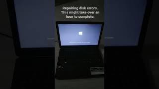 Repairing disk errors. This might take over an hour to complete.