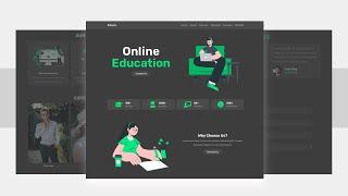 How To Make A Responsive Online Education Website Design Using HTML - CSS - JavaScript Step By Step