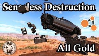 BeamNG Drive - Senseless Destruction Campaign - All Gold