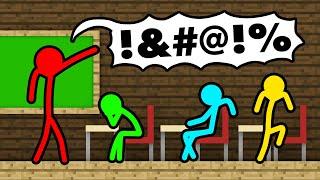 Stickman VS Minecraft: School Detention  - AVM Shorts Animation