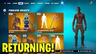 TRAVIS SCOTT SKIN RETURN DATE in FORTNITE ITEM SHOP! (Is Travis Scott Skin Returning 2025?)