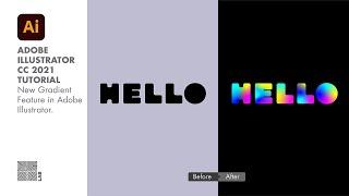 Adobe Illustrator CC 2021 Tutorial - New Gradient Feature in Adobe Illustrator