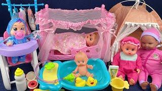 10 Minutes Satisfying with Unboxing Doll Camping Playset,Baby Bathtub Toys Review | ASMR