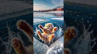 ️Cat Drowned in a Glacier #cat #cutecat #cuteai #shortsai #ai #cute #viralvideo